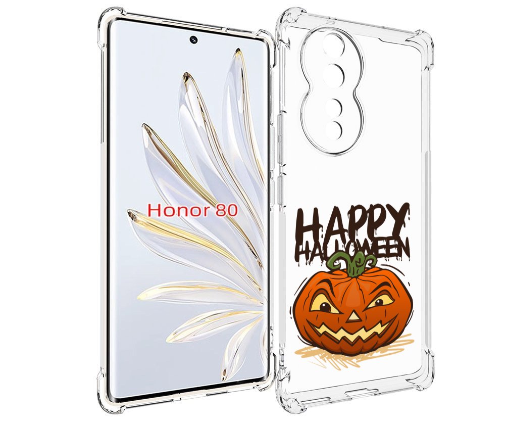 

Чехол MyPads Хэллоуин счастливый для Honor 80, Прозрачный, Tocco