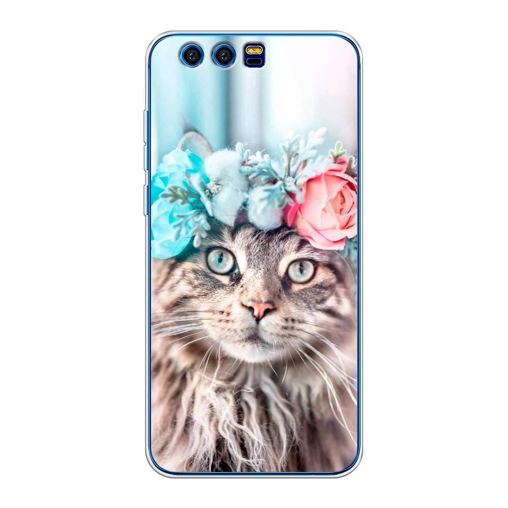 

Чехол Awog на Honor 9 "Кот в венке", Разноцветный, 62450-2