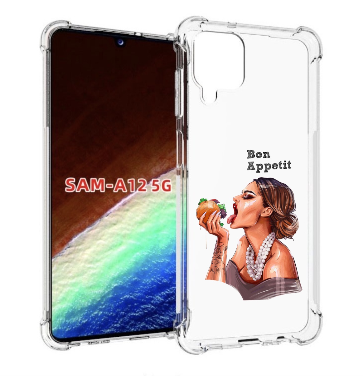 

Чехол MyPads Бон-аппетит для Samsung Galaxy A12 (SM-A125F) 2020/21/A12 Nacho SM-A127F, Прозрачный, Tocco