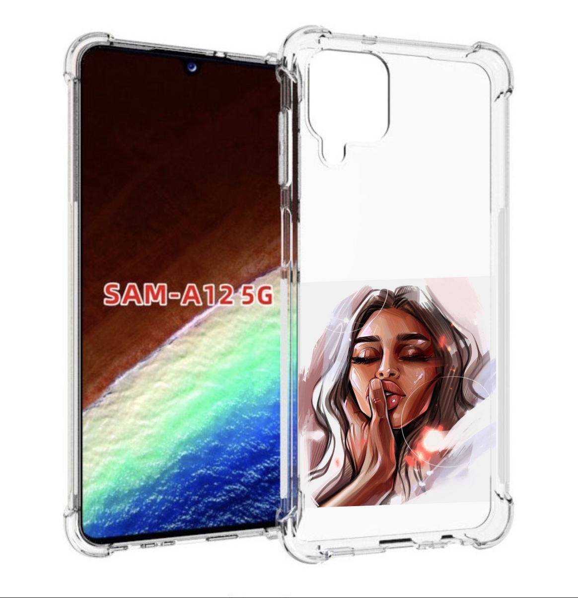 

Чехол MyPads Большие-губы женский для Samsung Galaxy A12 (SM-A125F) 2020/21, Прозрачный, Tocco