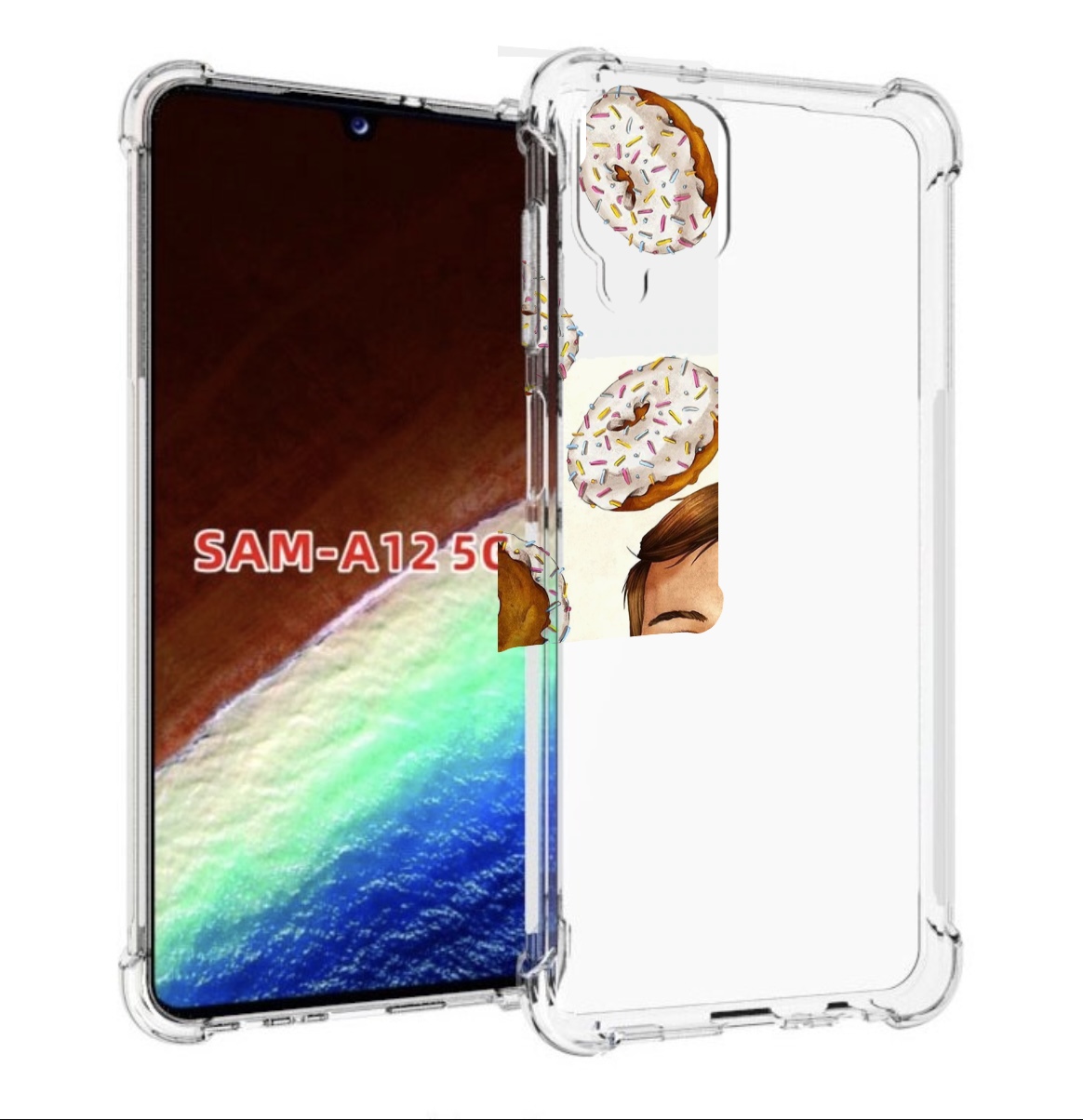 

Чехол MyPads Бешенные-пончики для Samsung Galaxy A12 (SM-A125F) 2020/21/A12 Nacho SM-A127F, Прозрачный, Tocco
