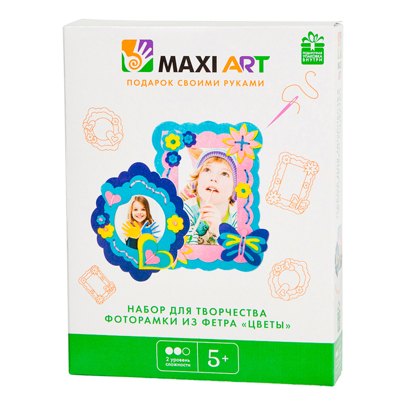 Набор для Творчества Maxi Art, Фоторамки из Фетра Цветы, 21 см (MA-A0101)