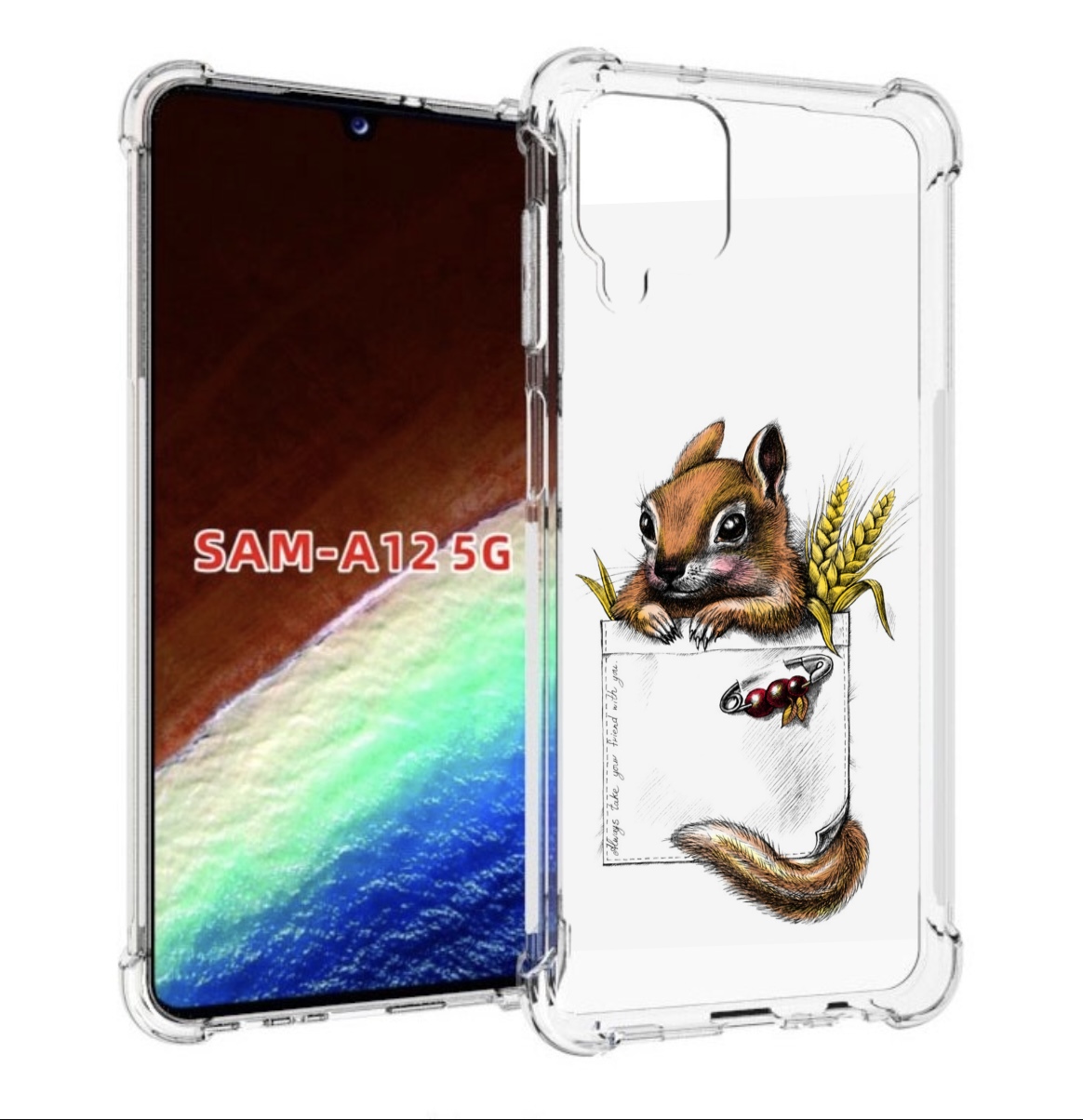

Чехол MyPads Белочка для Samsung Galaxy A12 (SM-A125F) 2020/21/A12 Nacho SM-A127F, Прозрачный, Tocco