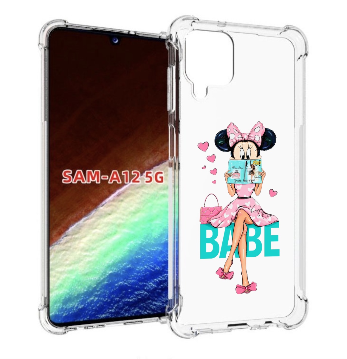 

Чехол MyPads Бейби-микки для Samsung Galaxy A12 (SM-A125F) 2020/21/A12 Nacho SM-A127F, Прозрачный, Tocco