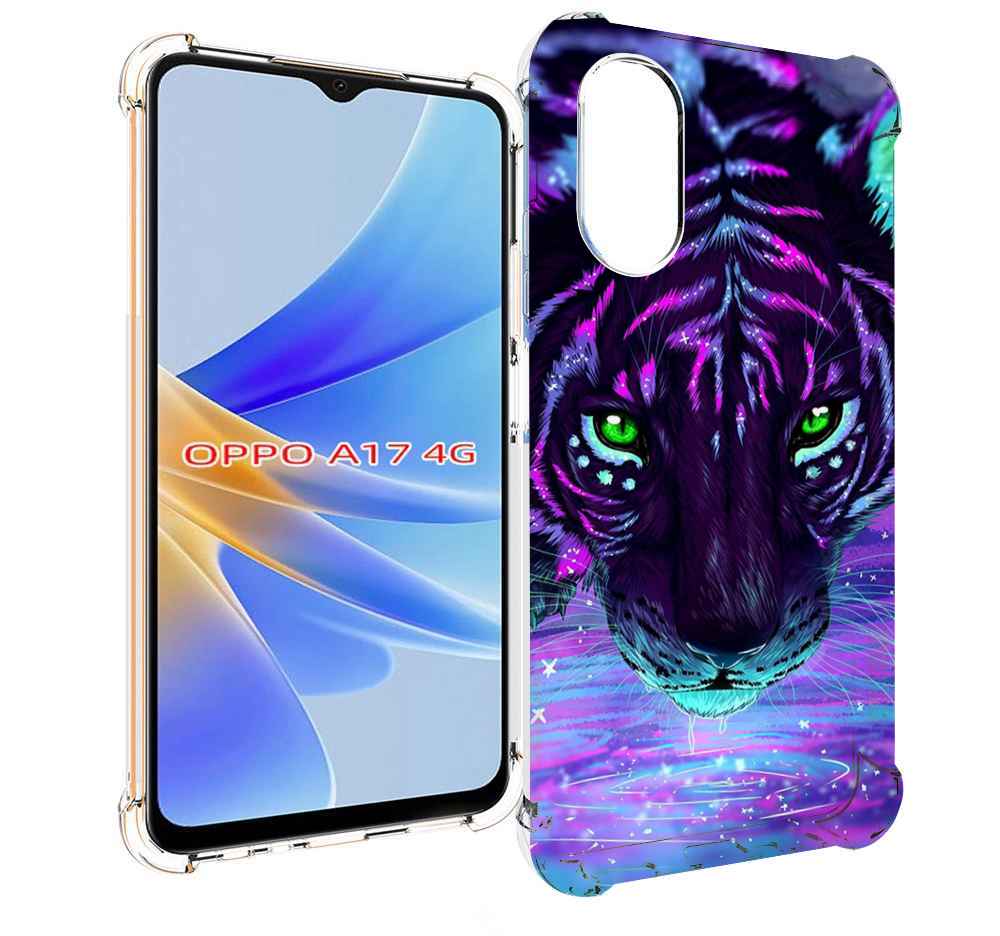 

Чехол MyPads Тигр-неон для OPPO A17, Прозрачный, Tocco