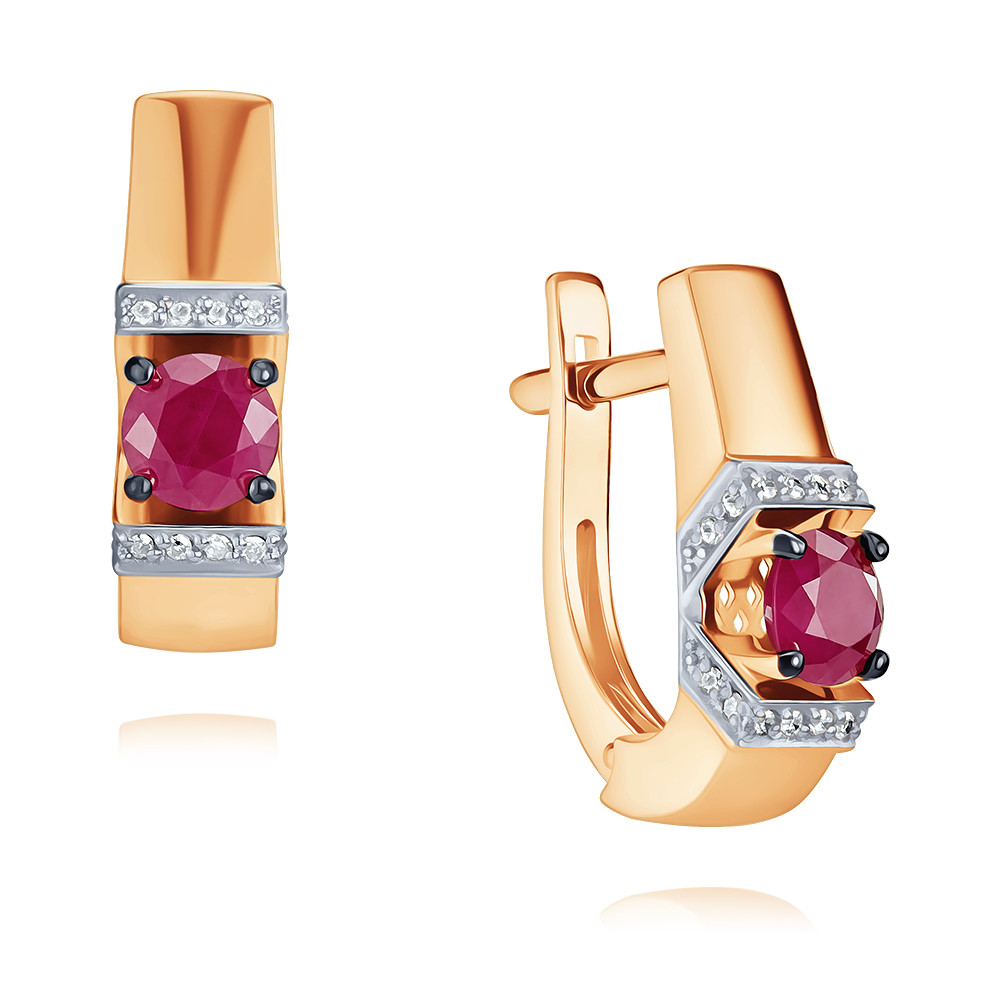 

Серьги из золота ADAMAS 24039703/01-А50Д-431, бриллиант/рубин, 24039703/01-А50Д-431