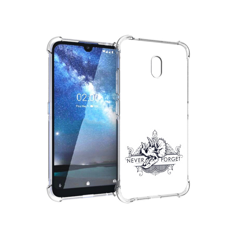 

Чехол MyPads Tocco для Nokia 2.2 логотип носорога никогда не забуду (PT134721.103.445), Прозрачный, Tocco