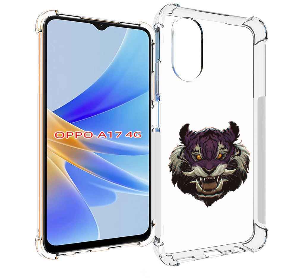 

Чехол MyPads Страшный-тигр для OPPO A17, Прозрачный, Tocco