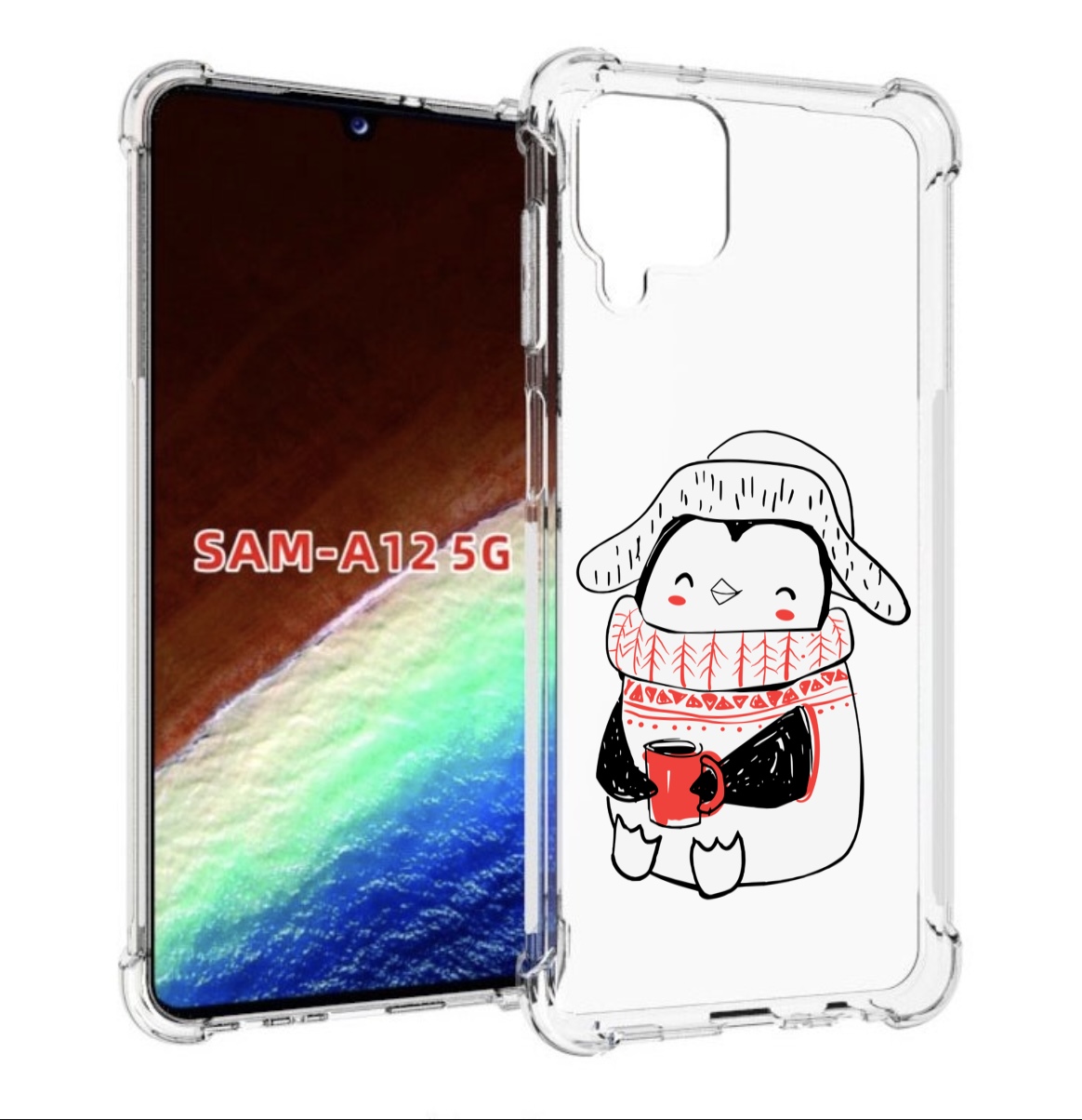

Чехол MyPads Милый пингвин для Samsung Galaxy A12 (SM-A125F) 2020/21/A12 Nacho SM-A127F, Прозрачный, Tocco