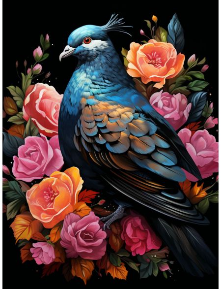 

Алмазная мозаика без подрамника Голубь, 25x20 см, 40 цветов, 68983, РА-596