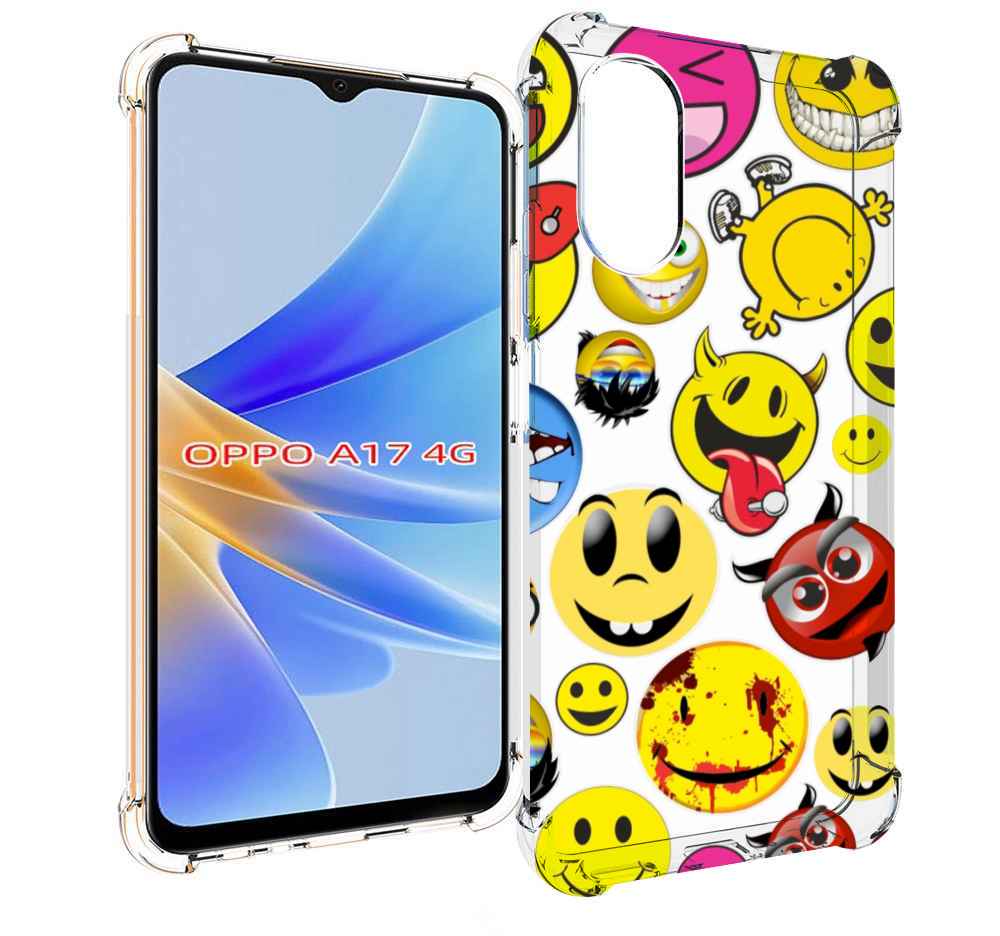 

Чехол MyPads Смайлики для OPPO A17, Прозрачный, Tocco