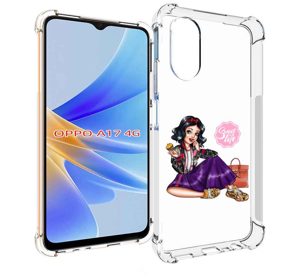 

Чехол MyPads Сладкая-жизнь женский для OPPO A17, Прозрачный, Tocco
