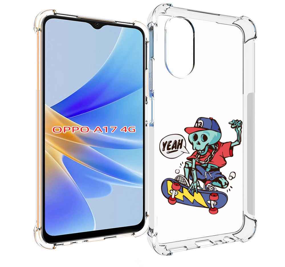 

Чехол MyPads Скелет-на-скейте для OPPO A17, Прозрачный, Tocco