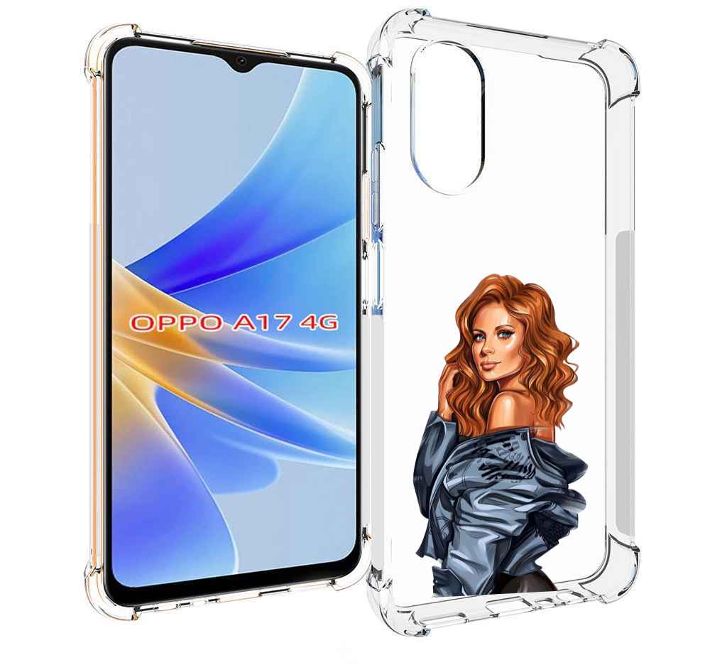 

Чехол MyPads Рыжая-девушка женский для OPPO A17, Прозрачный, Tocco