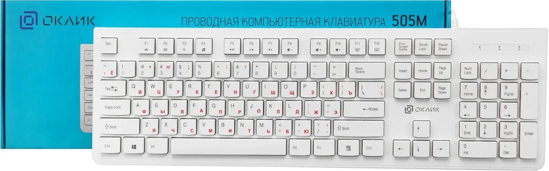 Клавиатура Oklick 505M,  USB, белый 1196547