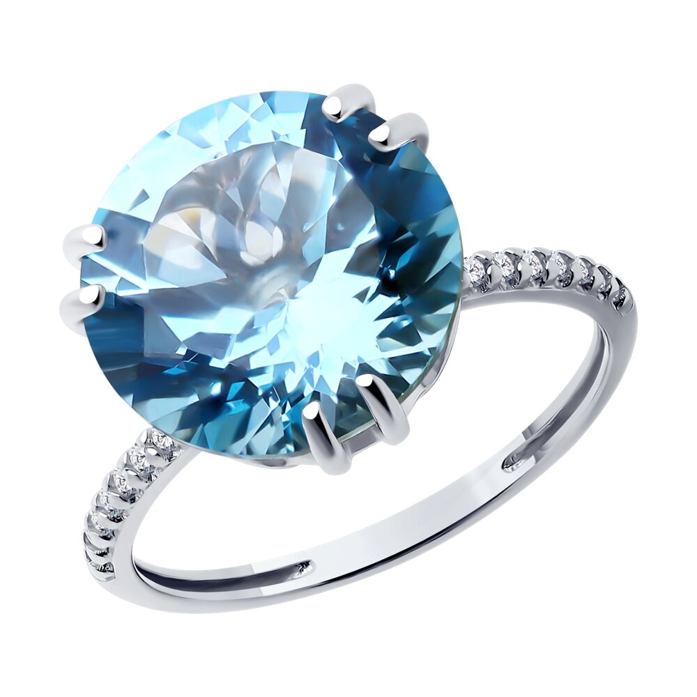 

Кольцо из серебра р.  Diamant 94-310-01921-1, фианит\топаз, 94-310-01921-1