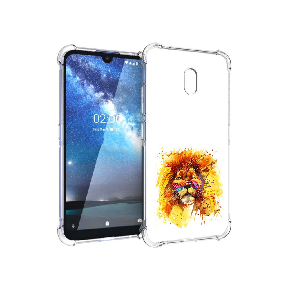 

Чехол MyPads Tocco для Nokia 2.2 лев в очках (PT134721.103.436), Прозрачный, Tocco