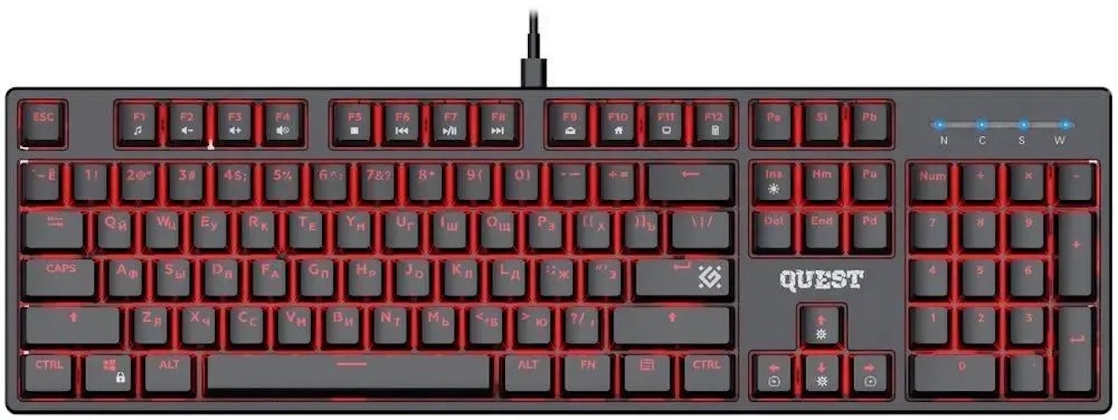 Клавиатура Defender Quest Gk-596,  USB, черный 45596