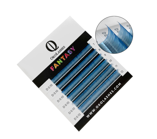 

Ресницы Oko Lashes Professional Fantasy мини сине-голубой L 0.10 7-12 mix