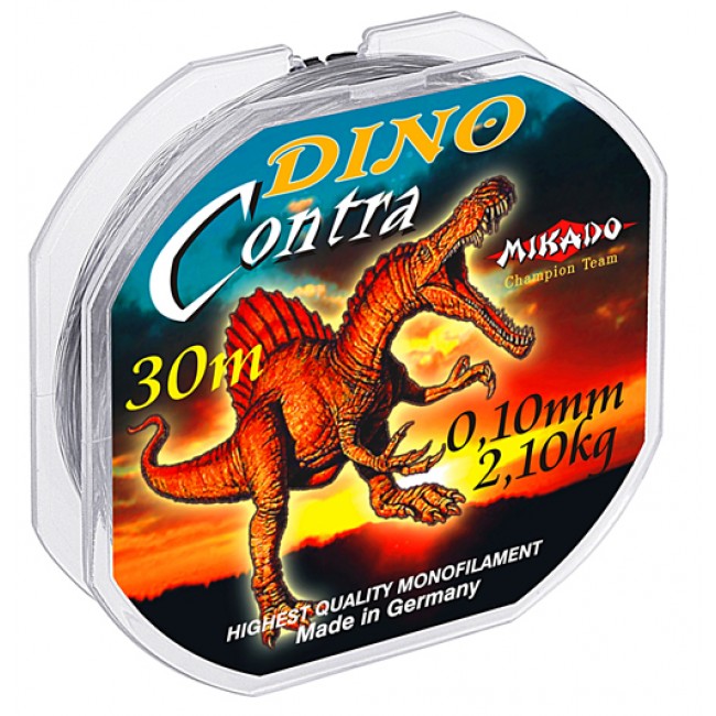 

Леска монофильная Mikado Dino Contra 0,16 мм, 30 м, 3,7 кг, grey, Серый, Dino Contra