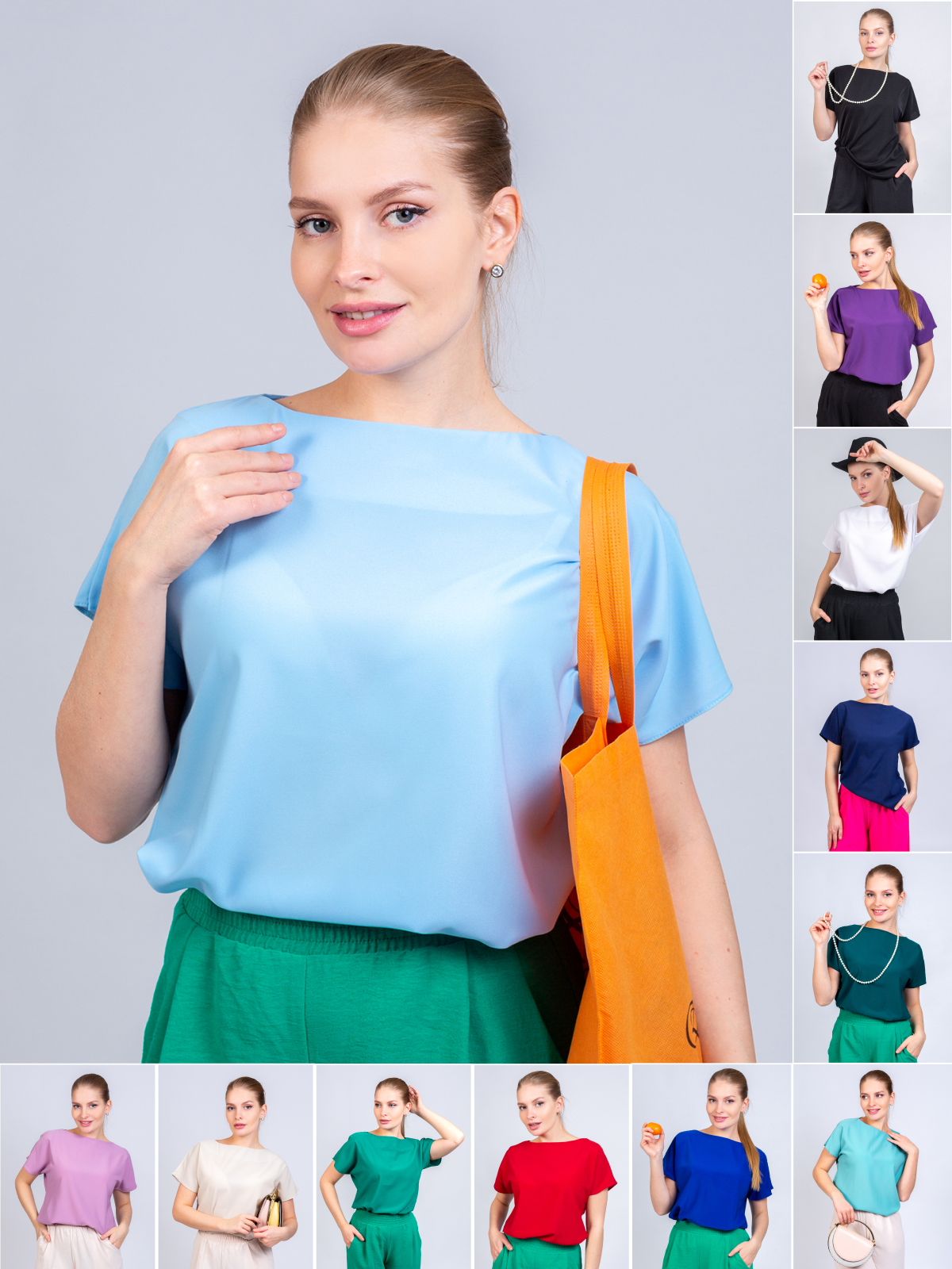 

Блуза женская KARMALIFE 22275 голубая 58 RU, Голубой, 22275