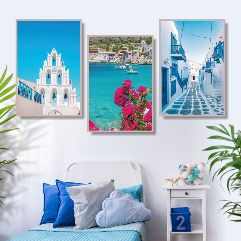 

Набор постеров ПолиЦентр на холсте из 3 шт Море Природа Греция 60х90 см, Наборх3МореПриродаГрецияТип2