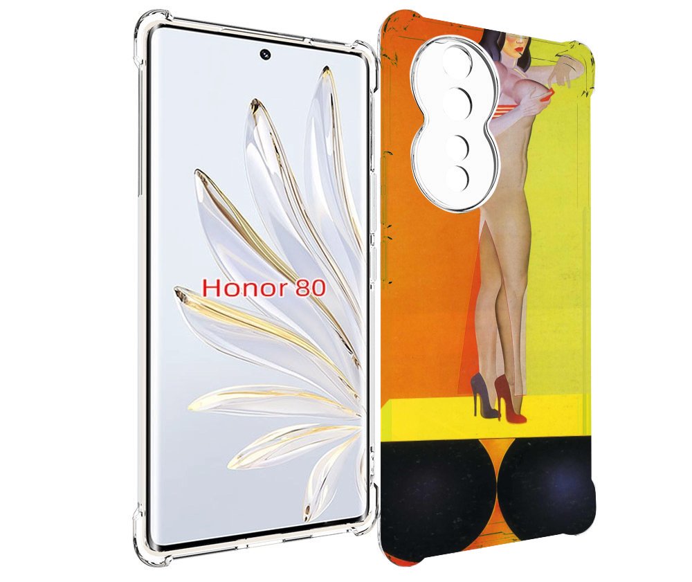 

Чехол MyPads девушка на шарах женский для Honor 80, Прозрачный, Tocco