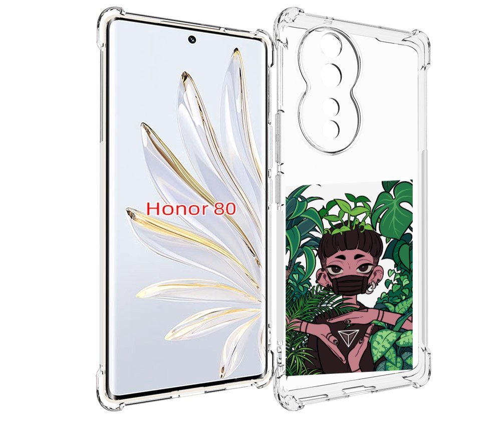 

Чехол MyPads девушка в природе женский для Honor 80, Прозрачный, Tocco