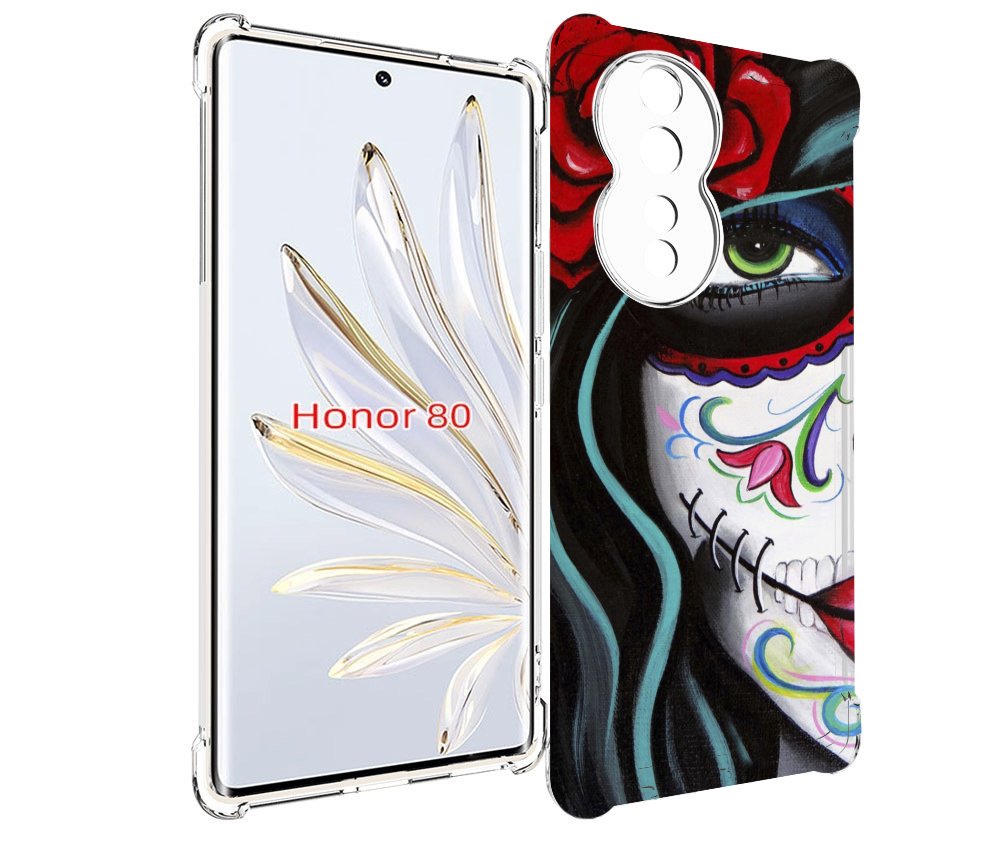 

Чехол MyPads девушка в масочке расписная женский для Honor 80, Прозрачный, Tocco