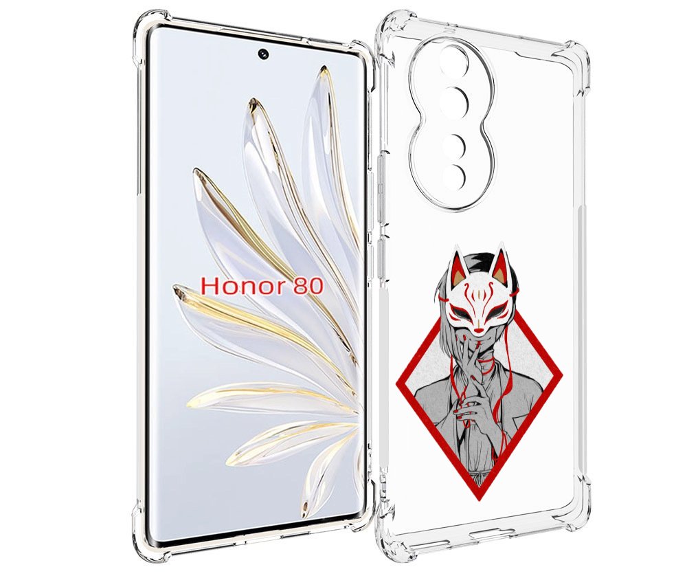 

Чехол MyPads девушка в маске япония для Honor 80, Прозрачный, Tocco