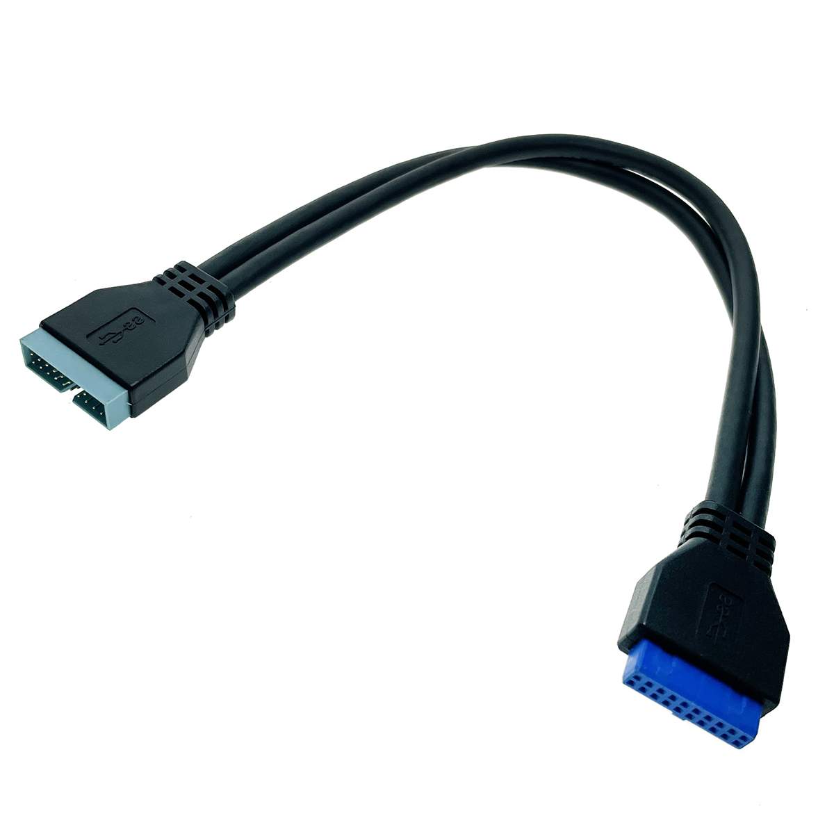 Кабель Espada USB 19 pin-USB 19 pin , M-F 0,5м Blue E20MF30