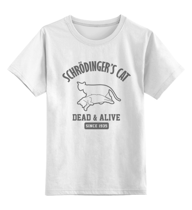 

Детская футболка Printio Кот шредингера цв.белый р.116, 0000001453176