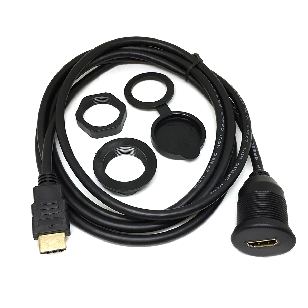 фото Универсальный кабель hdmi male to hdmi female 2 м с ip67 гнездом espada 43116