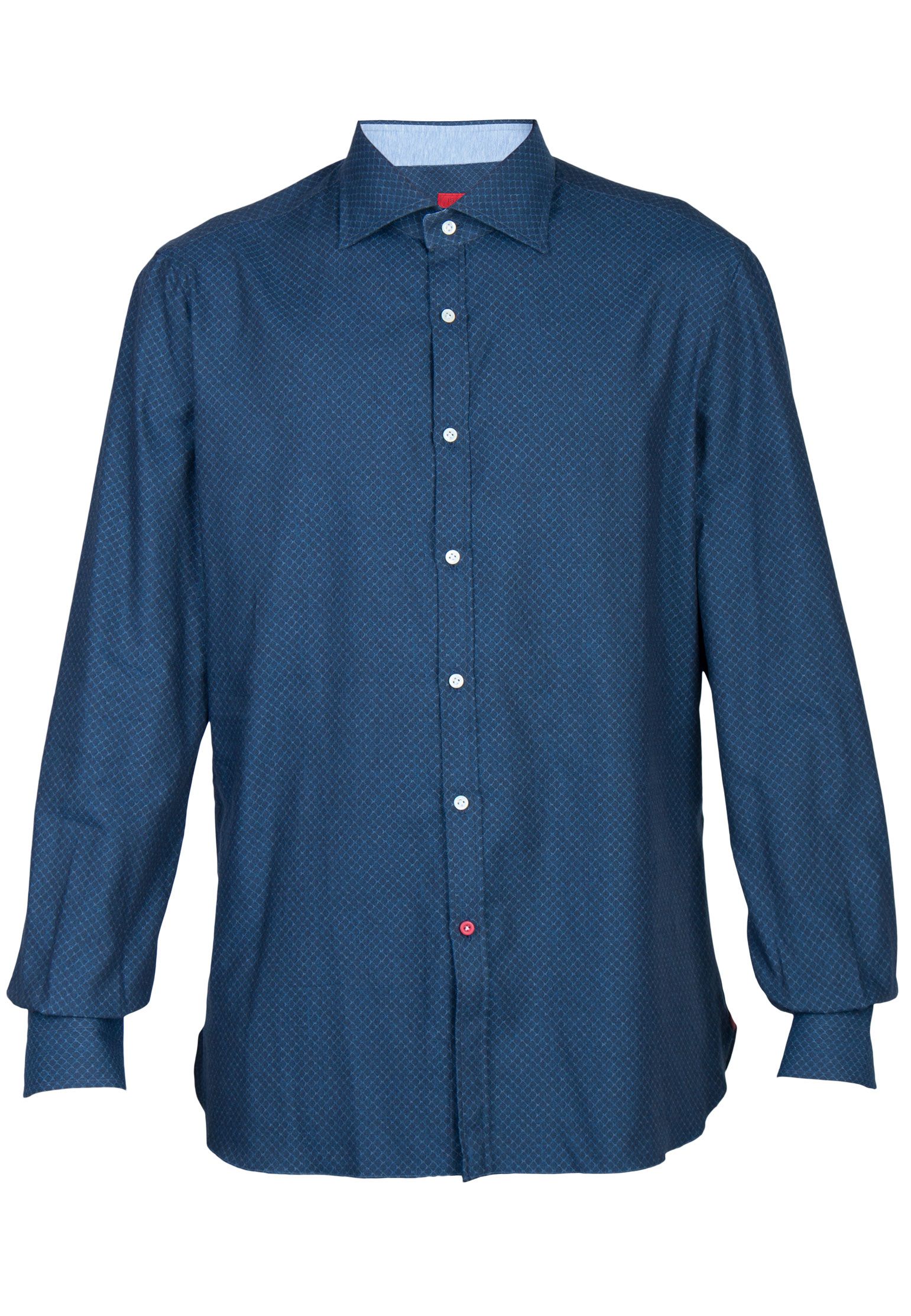 Рубашка мужская ISAIA 98677 синяя 43