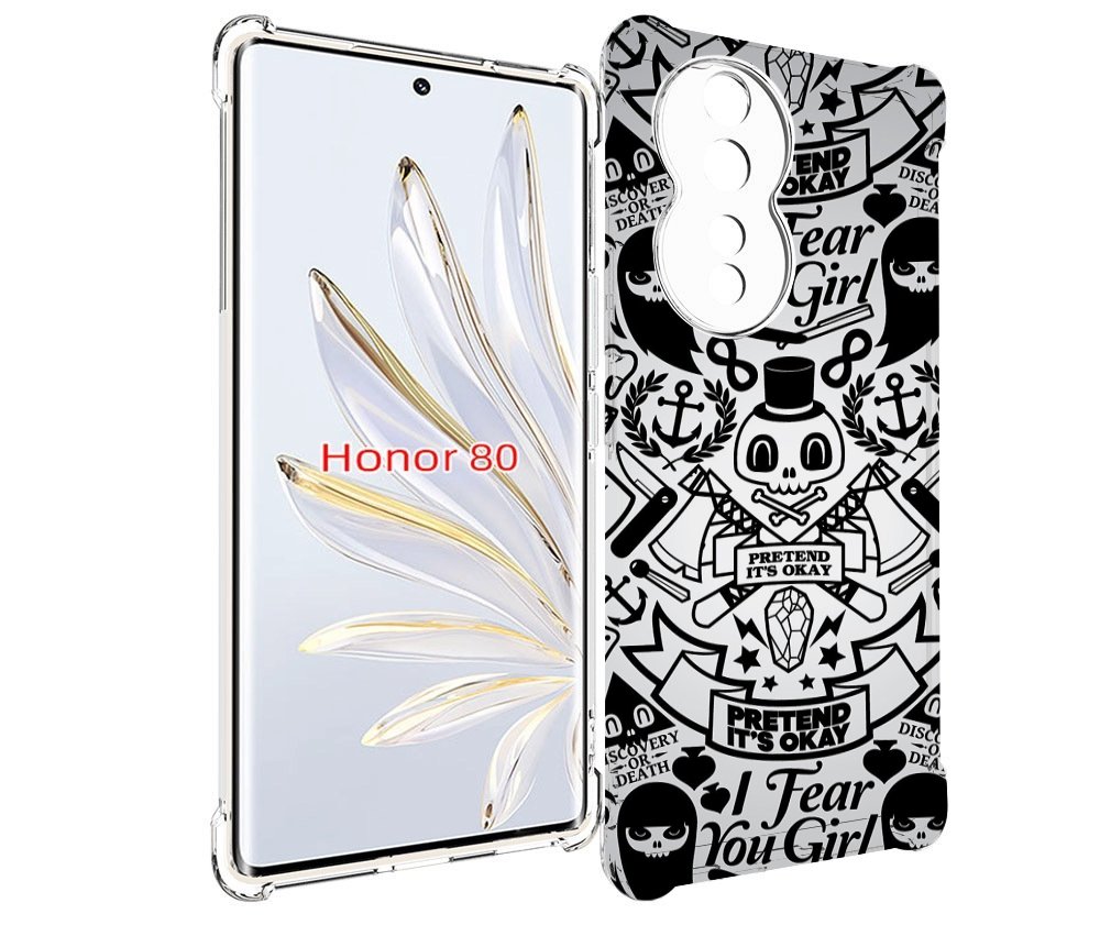 

Чехол MyPads готический-принт для Honor 80, Прозрачный, Tocco