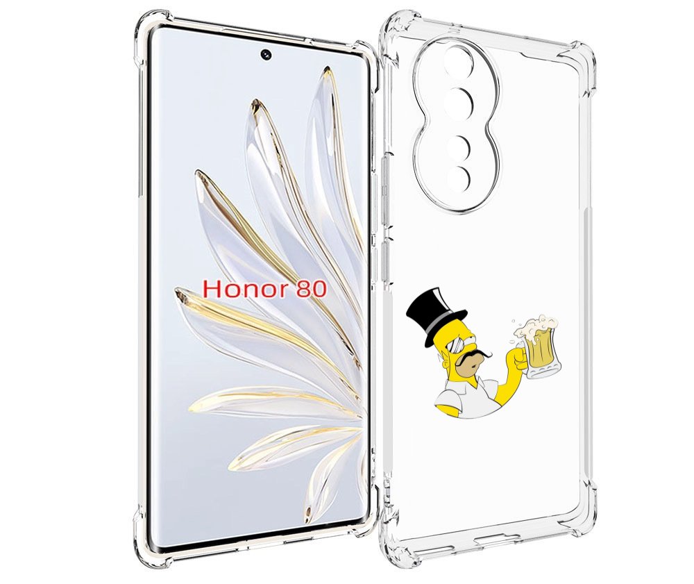 

Чехол MyPads гомер-с-напитком для Honor 80, Прозрачный, Tocco