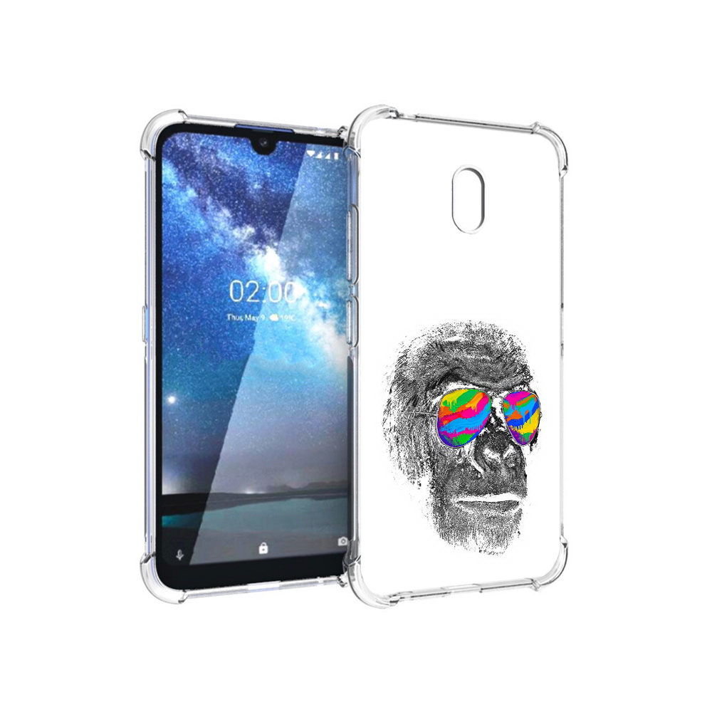 

Чехол MyPads Tocco для Nokia 2.2 крутая обезьяна в очках (PT134721.103.422), Прозрачный, Tocco
