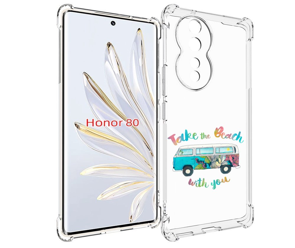 

Чехол MyPads Хиппи автобус для Honor 80, Прозрачный, Tocco