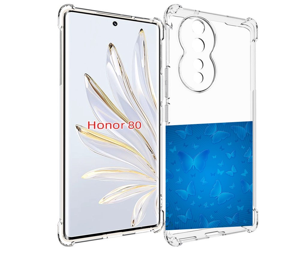 

Чехол MyPads голубые-бабочки для Honor 80, Прозрачный, Tocco