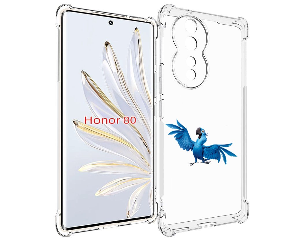 

Чехол MyPads голубой-попугайчик для Honor 80, Прозрачный, Tocco