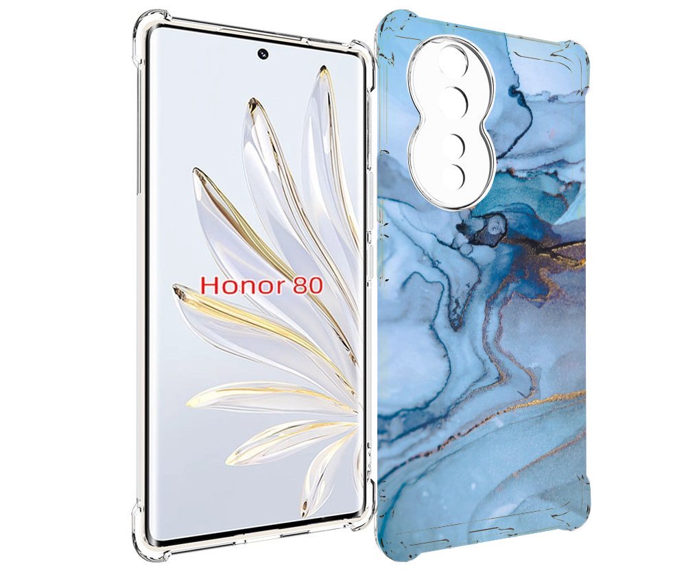

Чехол MyPads голубой мрамор для Honor 80, Прозрачный, Tocco