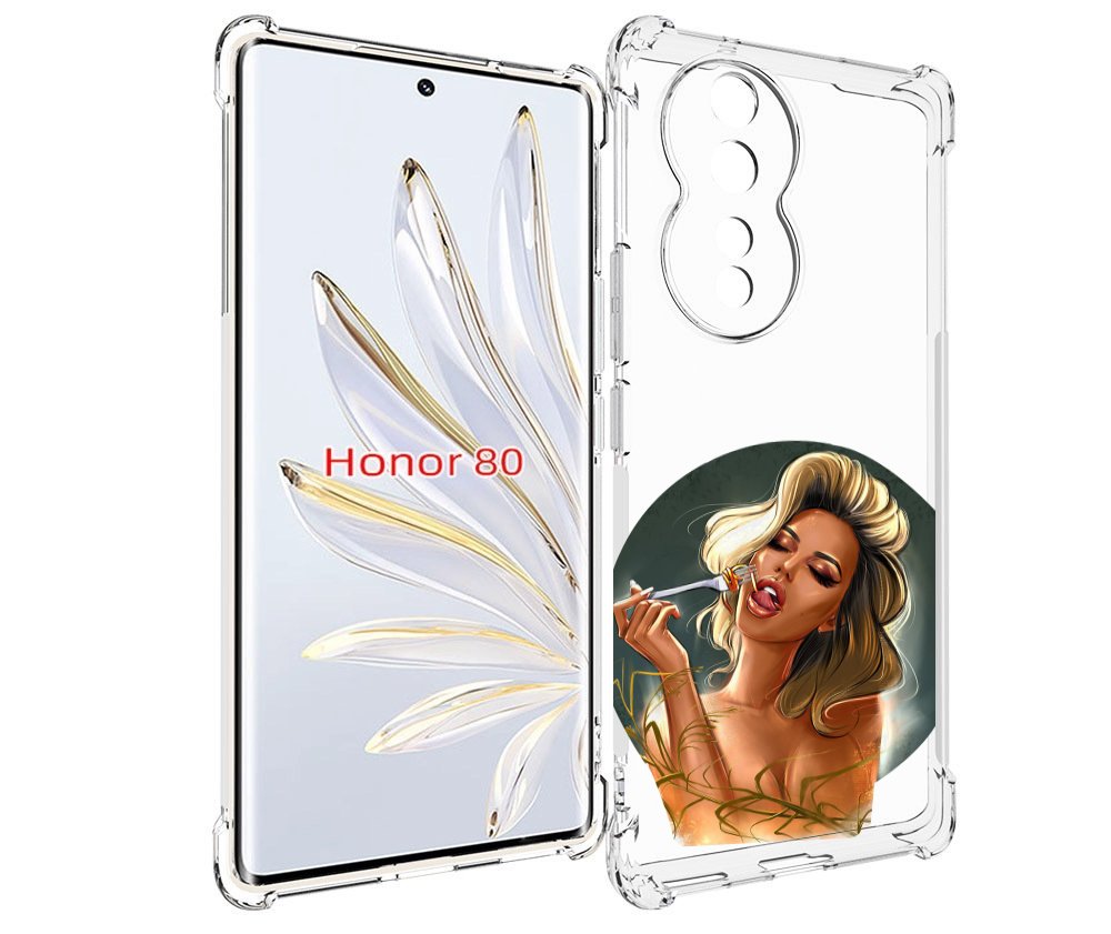 

Чехол MyPads голодная-девушка-модель женский для Honor 80, Прозрачный, Tocco