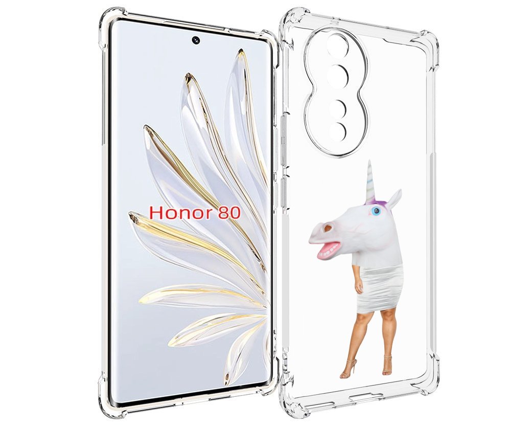 

Чехол MyPads голова-единорога для Honor 80, Прозрачный, Tocco