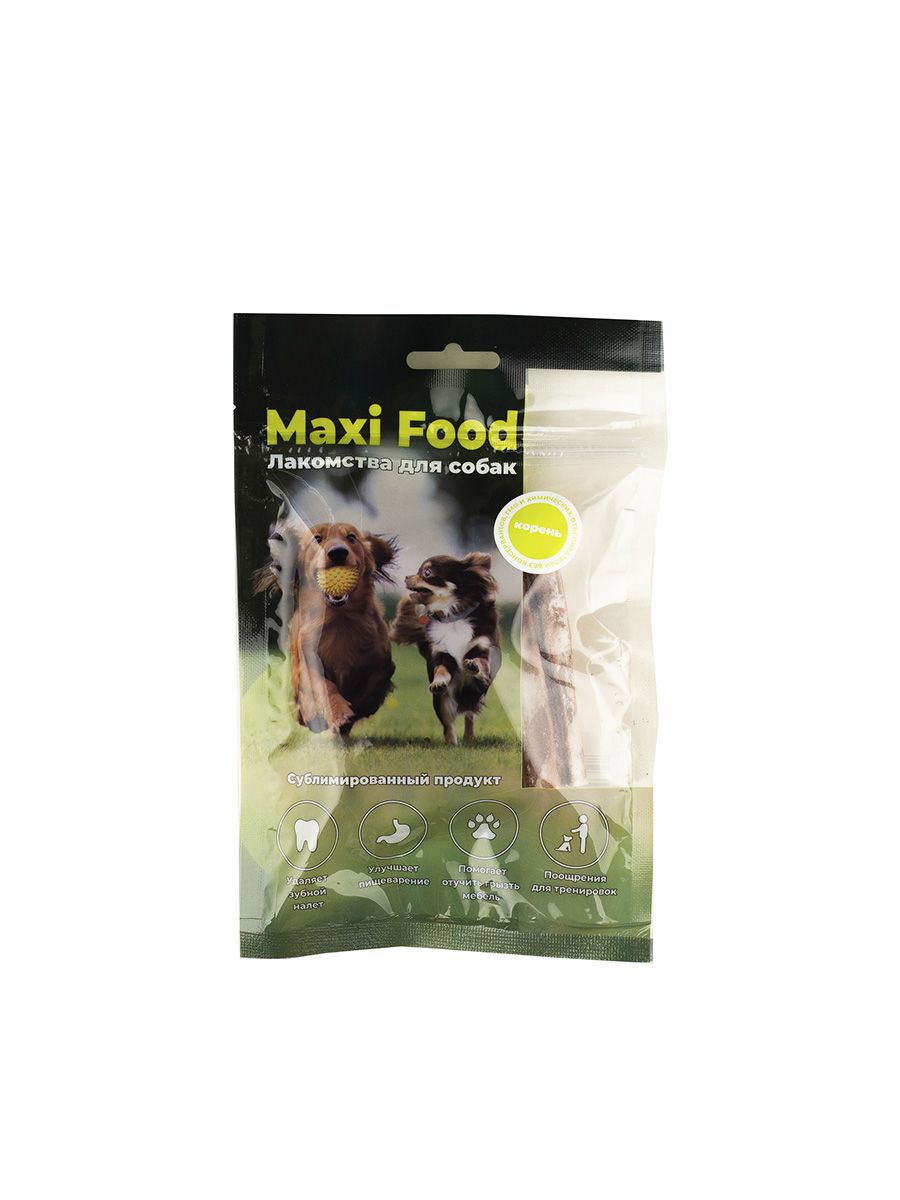 фото Лакомство для собак maxi food , бычий корень, говядина, 65г