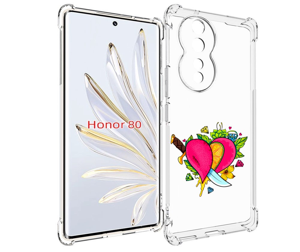 

Чехол MyPads Фруктовое сердце для Honor 80, Прозрачный, Tocco