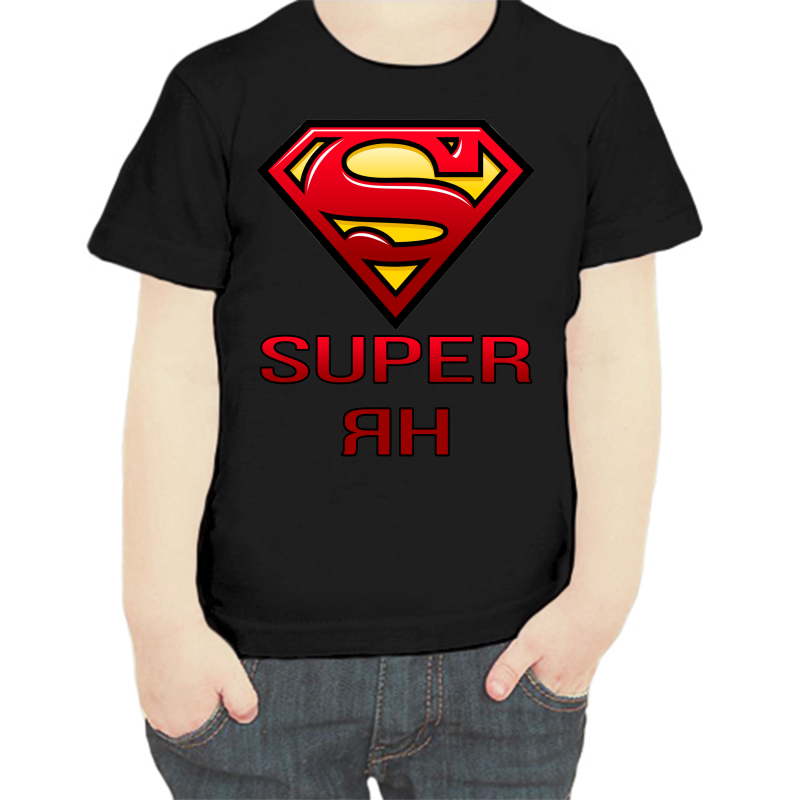 

Футболка мальчику черная 28 р-р super ян, Черный, fdm_super_yan