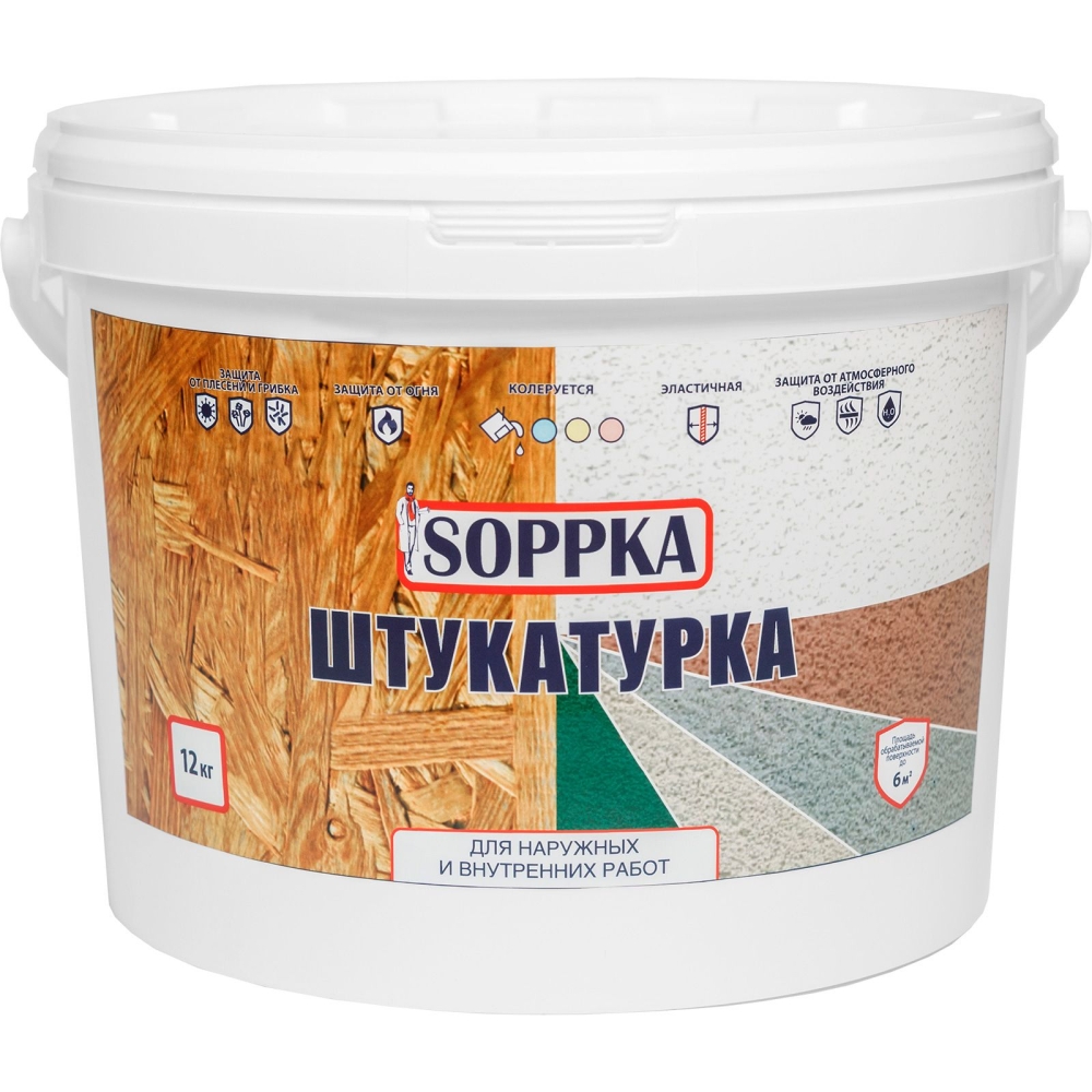 фото Декоративная штукатурка для плит osb soppka (12 кг )