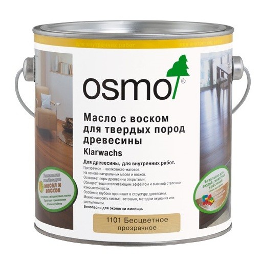 

Osmo Масло с воском для твердых пород Klarwachs (0,125 л 1101 Бесцветное )