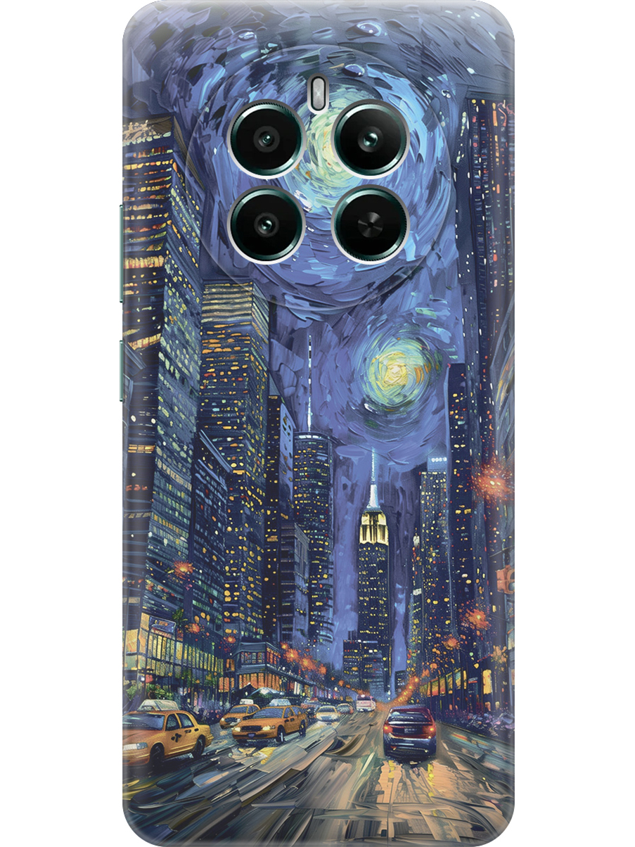 

Силиконовый чехол на Realme 12+ 5g / Narzo 70 Pro 5g с принтом "Ночной проспект", Прозрачный;синий;черный, 783983241