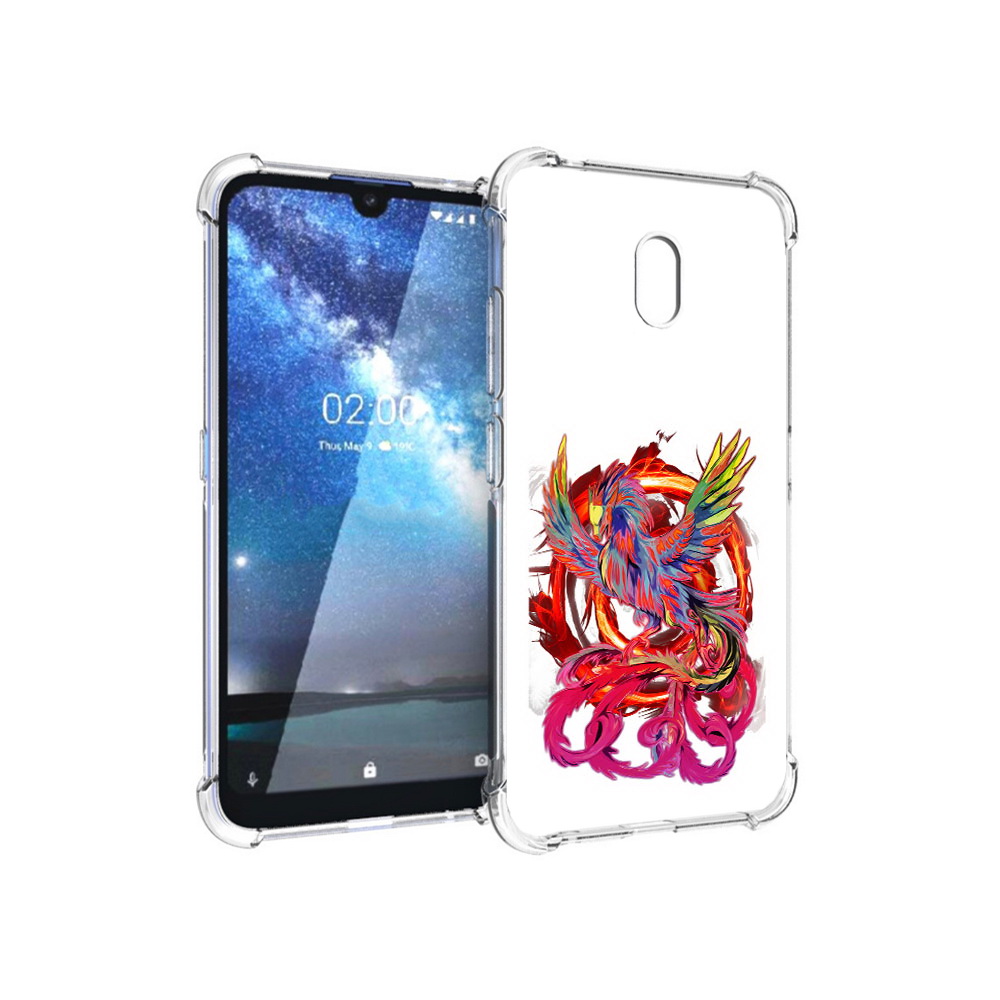 

Чехол MyPads Tocco для Nokia 2.2 красочный феникс (PT134721.103.414), Прозрачный, Tocco